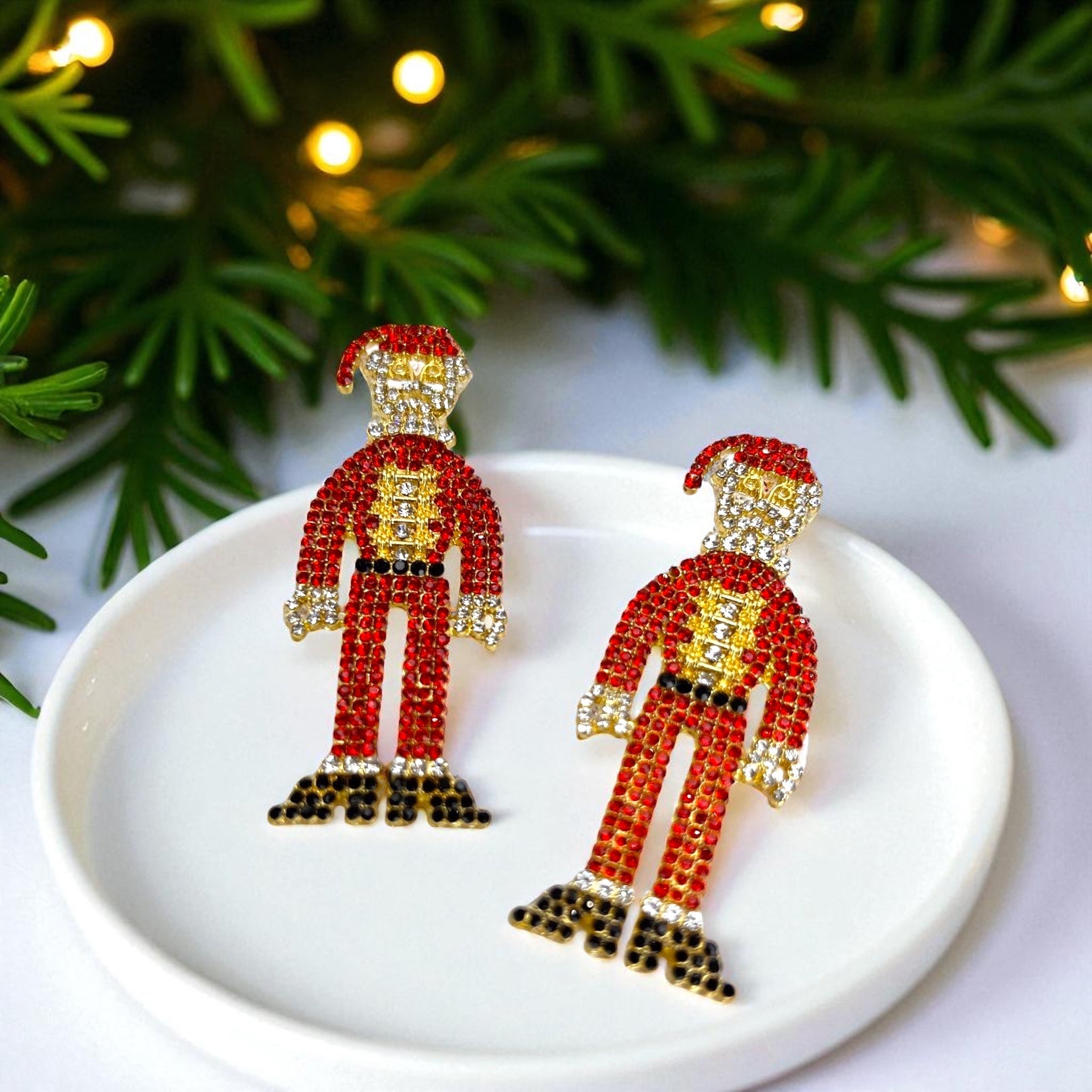 Sparkle and Shine with Santa! Oversized Rhinestone Santa Stud Drop Earrings! 🎅 - Rhythms of Grace Creative