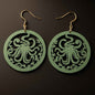 Catch the Waves: Handmade Green Octopus Earrings