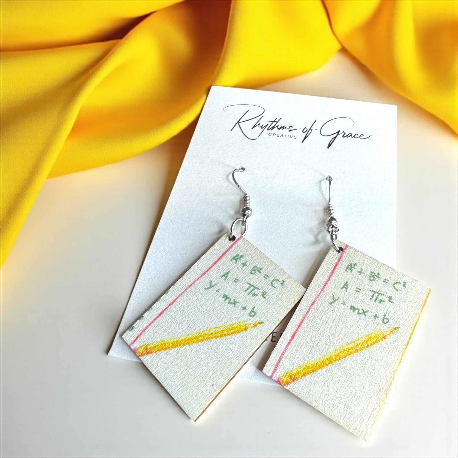Math Made Stylish: Wooden Math Teacher Drop Earrings – Smart, Fun & Totally You!