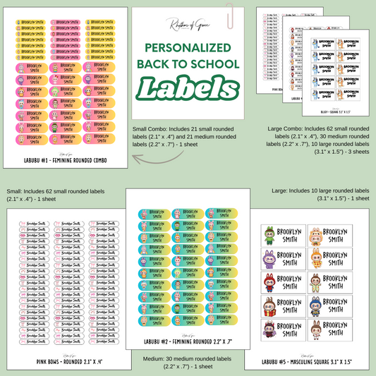 Back to School Personalized Character Labels – Waterproof & Customizable!