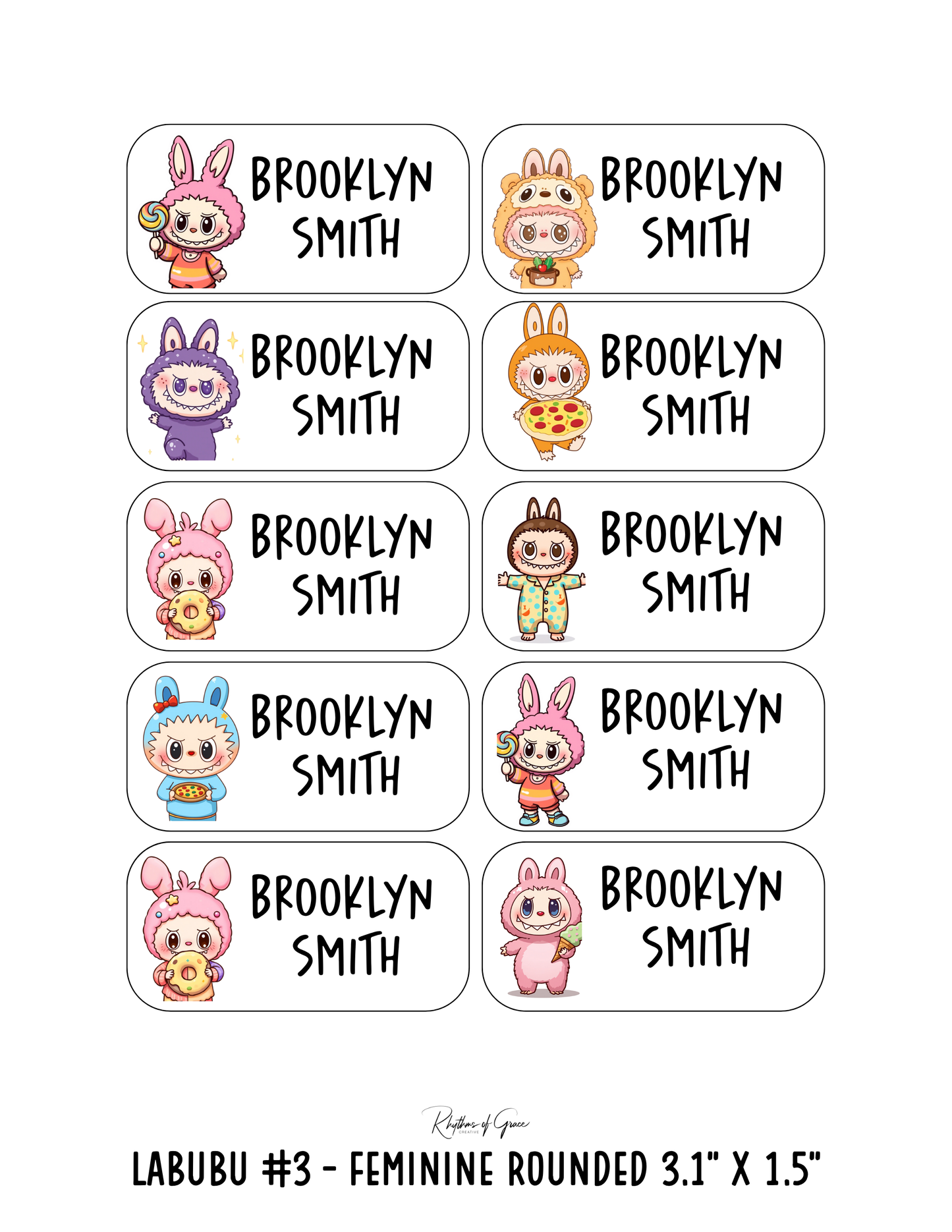 Back to School Personalized Character Labels – Waterproof & Customizable!