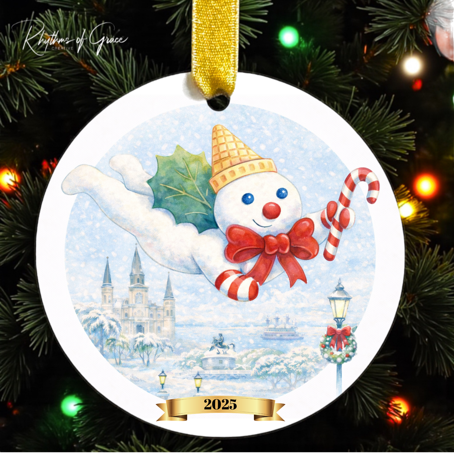 Watercolor Mr. Bingle Christmas Ornament – A New Orleans Holiday Classic