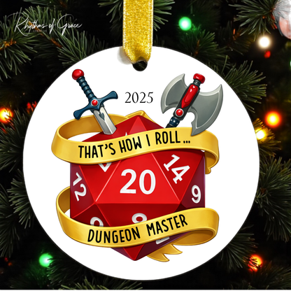 Dungeons & Dragons Ornament – Dungeon Master Christmas Ornament, D&D Holiday Decor