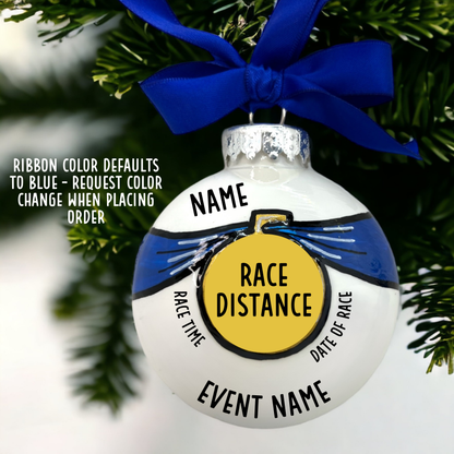 Race to Memories: Personalized Ornaments for Every Finish Line Hero!  Perfect for Marathoners, 5K Sprinters, & Trailblazing Champions!