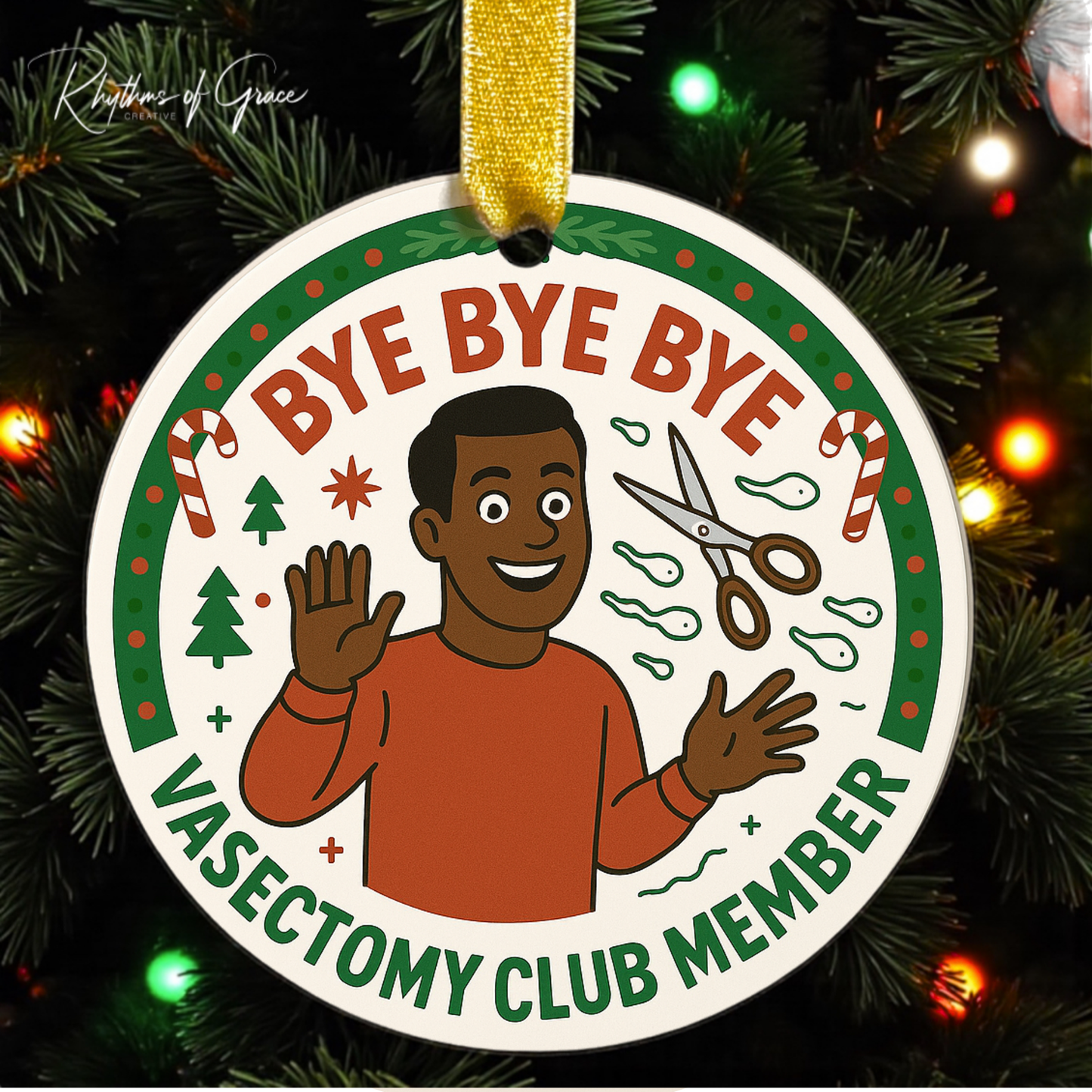 Funny Vasectomy Ornament – Personalized Snip-Snip Christmas Gift for Men & Husbands
