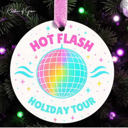 Hot Flash Holiday Tour Ornament – Funny Swiftie Menopause Gift, Disco Ball Christmas Decor