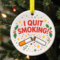 Quit Smoking Celebration Ornament – Hilarious Holiday Decor, Ceramic Keepsake