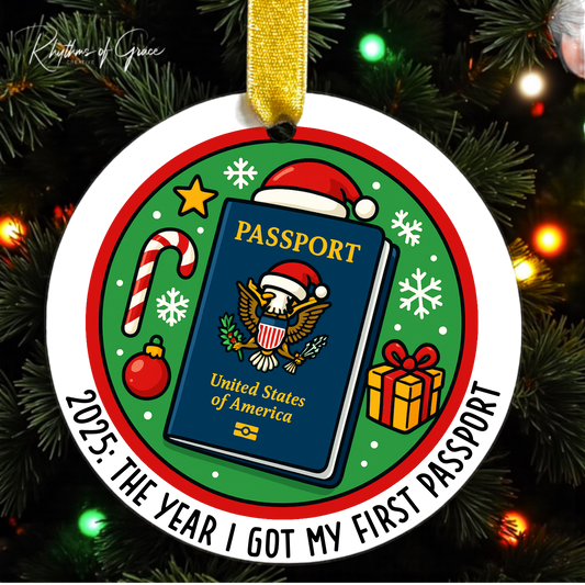 Got My Passport Ornament – Travel Christmas Ornament, First Passport Gift, Adventure Keepsake