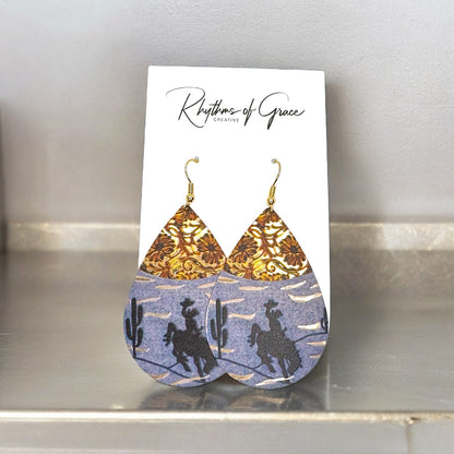 Stunning Western Dangle Earrings - Rustic Charm - 3 x 1.5 inches