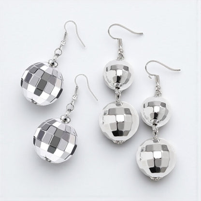 Drop It Like It’s Disco – Silver Ball Party Earrings - Rhythms of Grace Creative