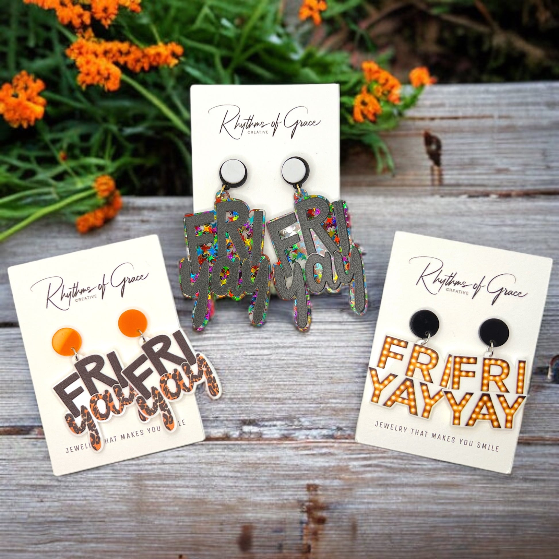 FRIYAY Earrings: Your Weekend Statement Piece! ✨ - Rhythms of Grace Creative