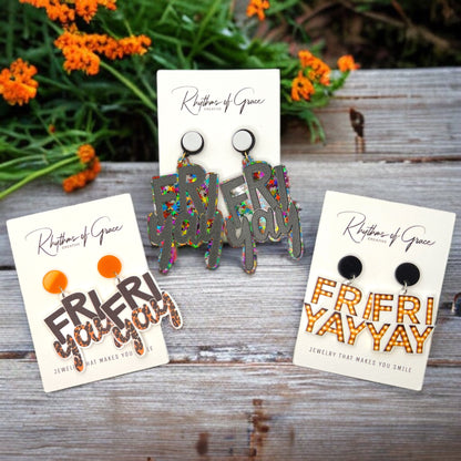FRIYAY Earrings: Your Weekend Statement Piece! ✨ - Rhythms of Grace Creative