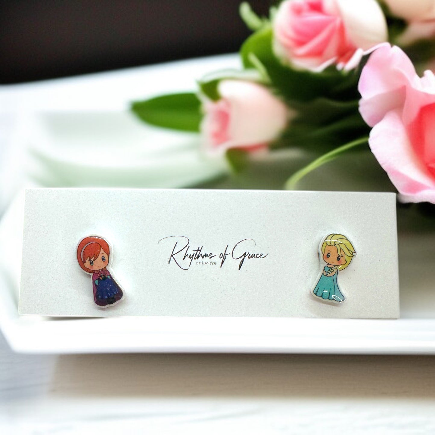 Enchanting Cartoon Princess Stud Earrings - Sparkle Like Royalty! 👑