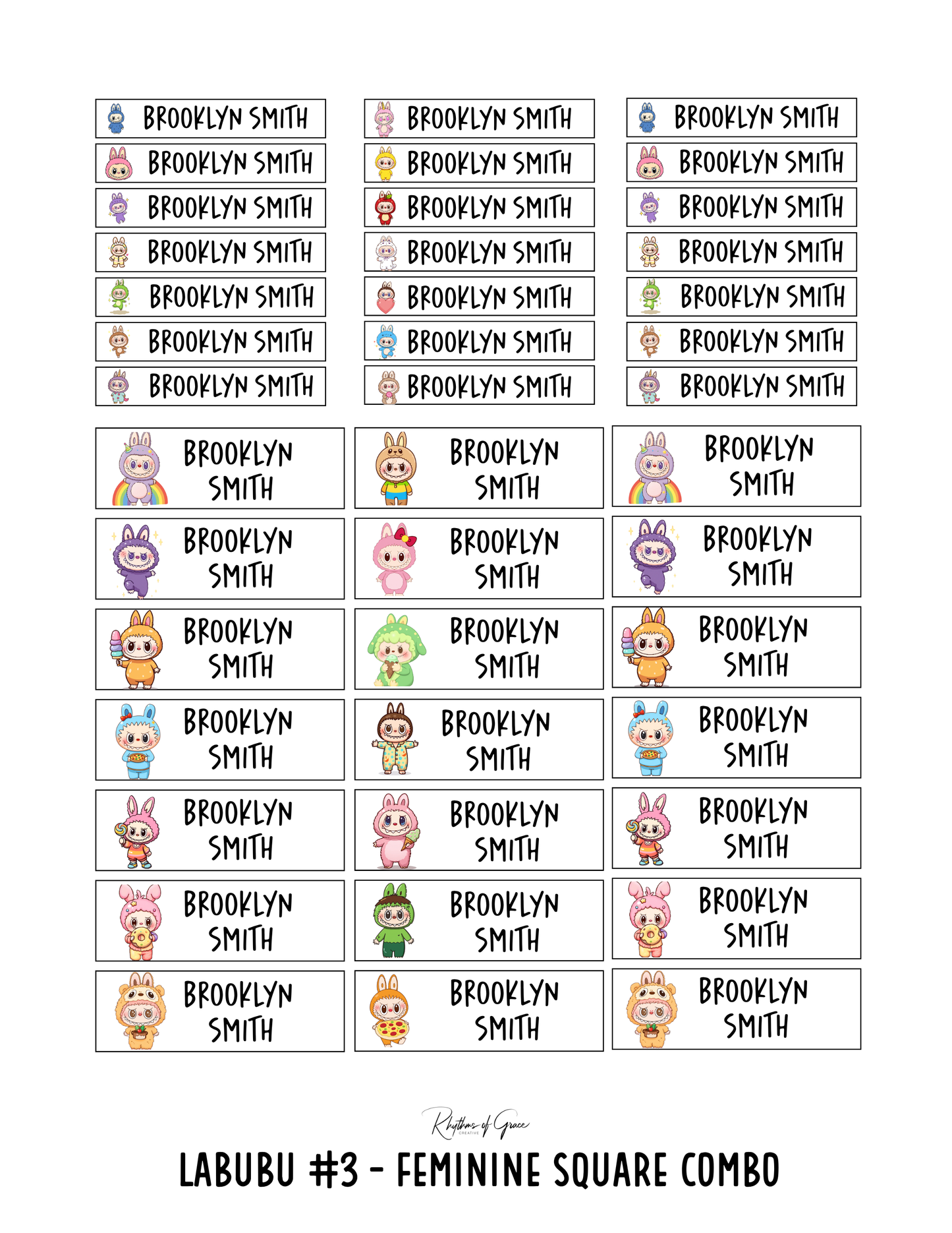Back to School Personalized Character Labels – Waterproof & Customizable!