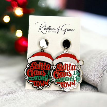 Santa's Coming to Town: Festive Earrings for a Merry Christmas!