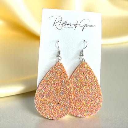 Sparkle & Shine: Glitter Teardrop Dangle Earrings ✨ - Rhythms of Grace Creative