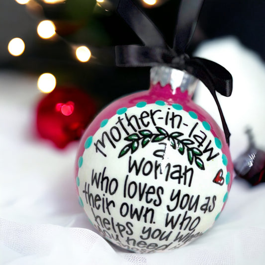 Heartfelt Mother-in-Law Christmas Ornament – Personalized & Hand-Painted Keepsake!