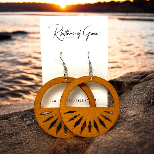 Sunrise Vibes: Wooden Boho Earrings for Effortless Style! - Rhythms of Grace Creative