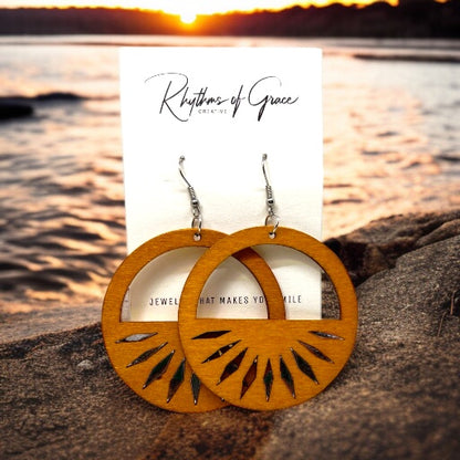 Sunrise Vibes: Wooden Boho Earrings for Effortless Style! - Rhythms of Grace Creative