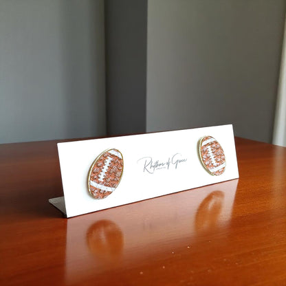Touchdown Fashion: Adorable Football Stud Earrings