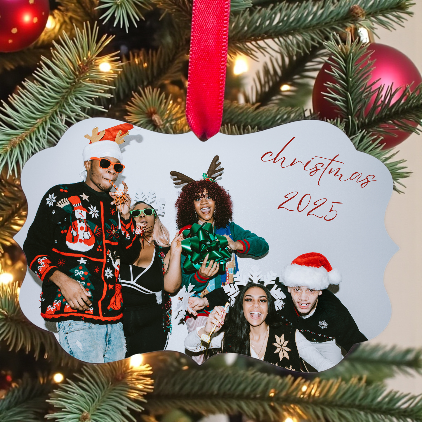 Personalized Family Photo Ornament – Custom Holiday Keepsake