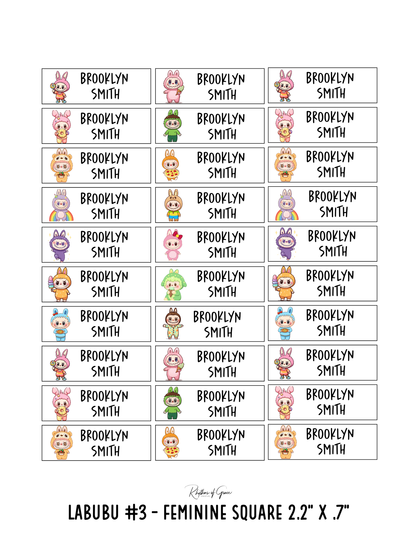 Back to School Personalized Character Labels – Waterproof & Customizable!