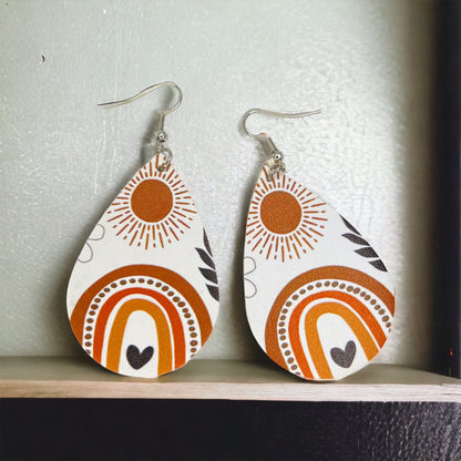 Earth Tones Earrings - Neutral Earrings, Boho Chic, Teardrop Earrings, Bohemian Style - Rhythms of Grace Creative
