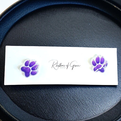 Vibrant Paw Print Studs – A Pawfect Gift! 🐾 10 Colors Available!