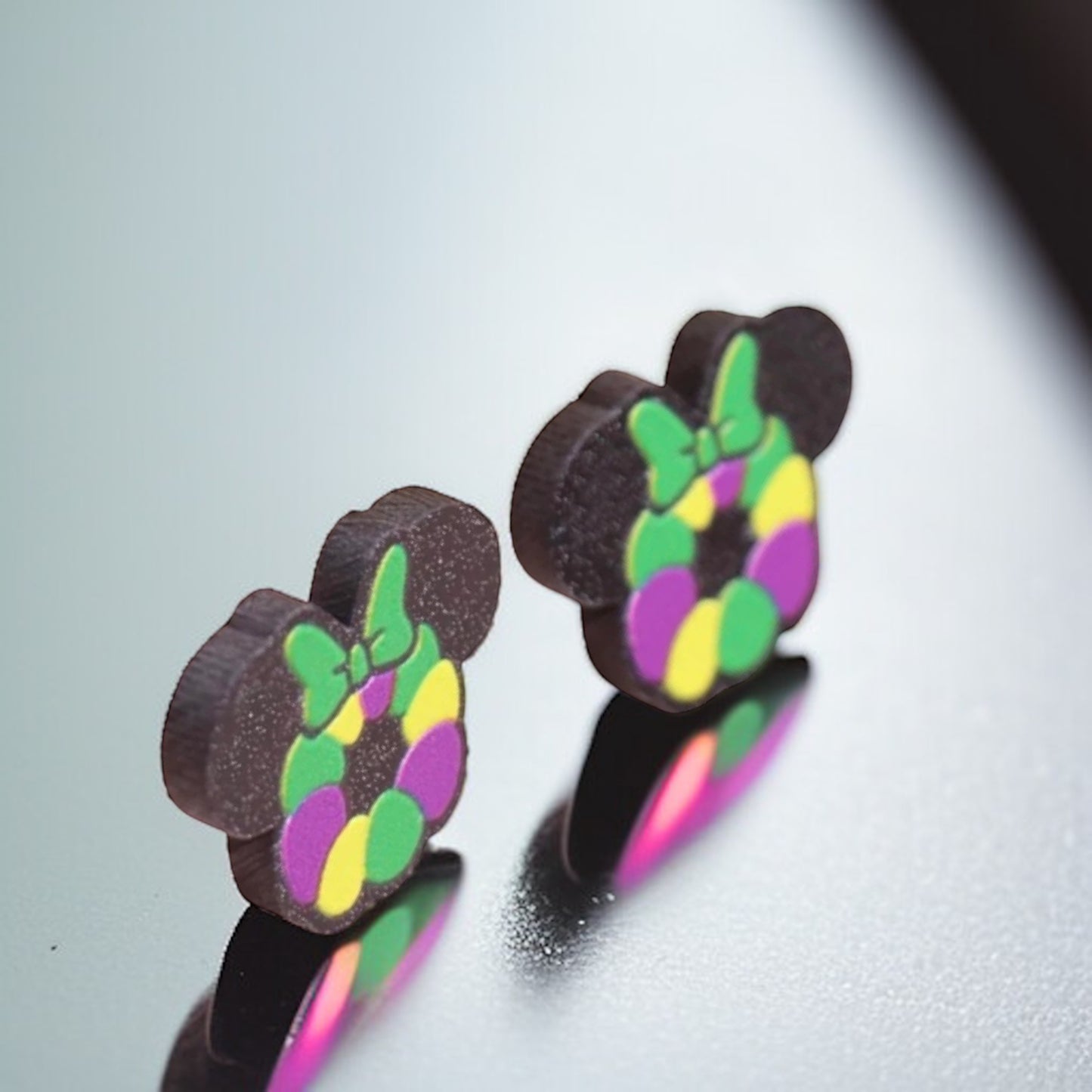 Get Your Festive Vibes On with Colorful Mardi Gras Mouse Ears Earrings!