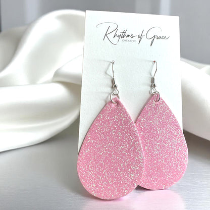 Sparkle & Shine: Glitter Teardrop Dangle Earrings ✨ - Rhythms of Grace Creative