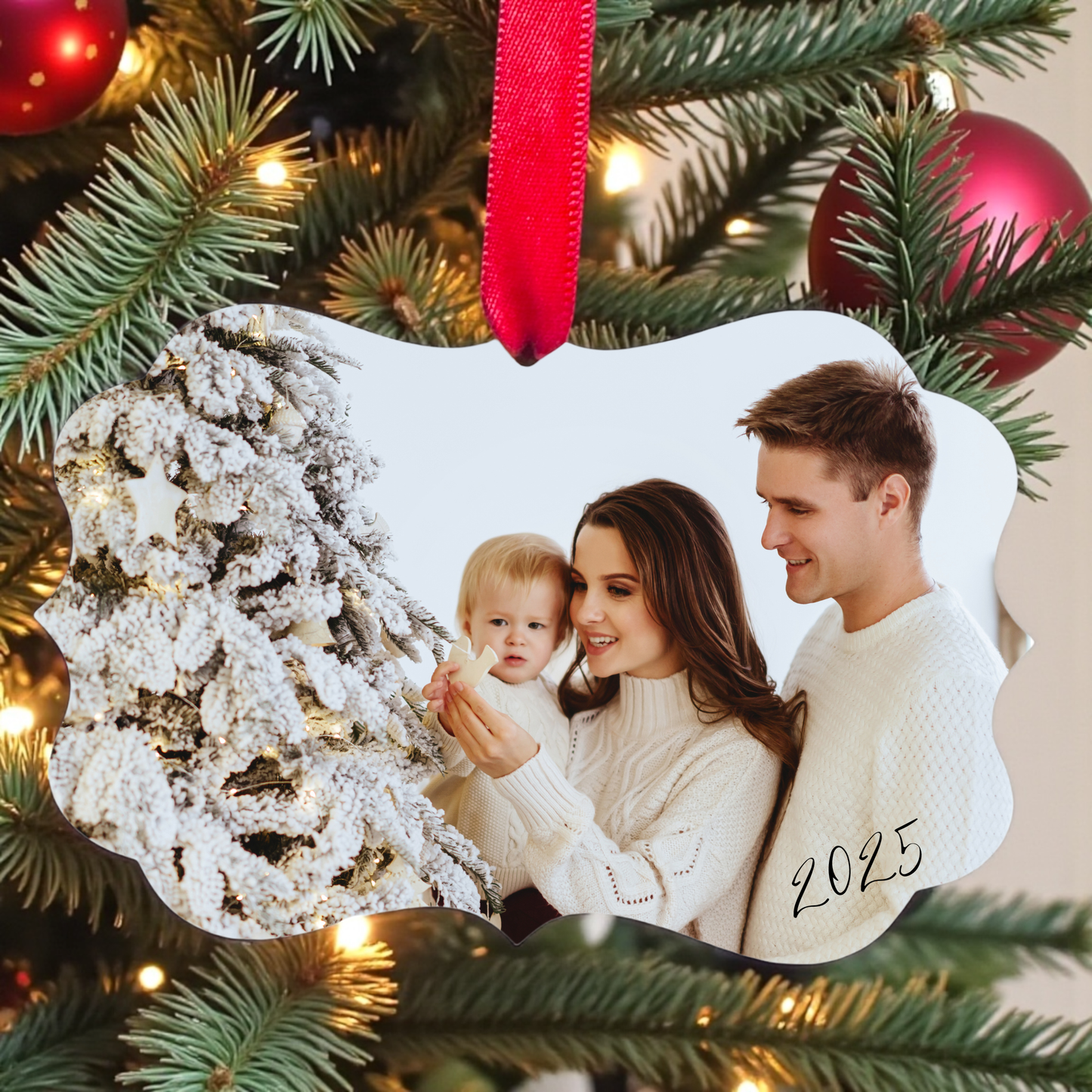 Personalized Family Photo Ornament – Custom Holiday Keepsake