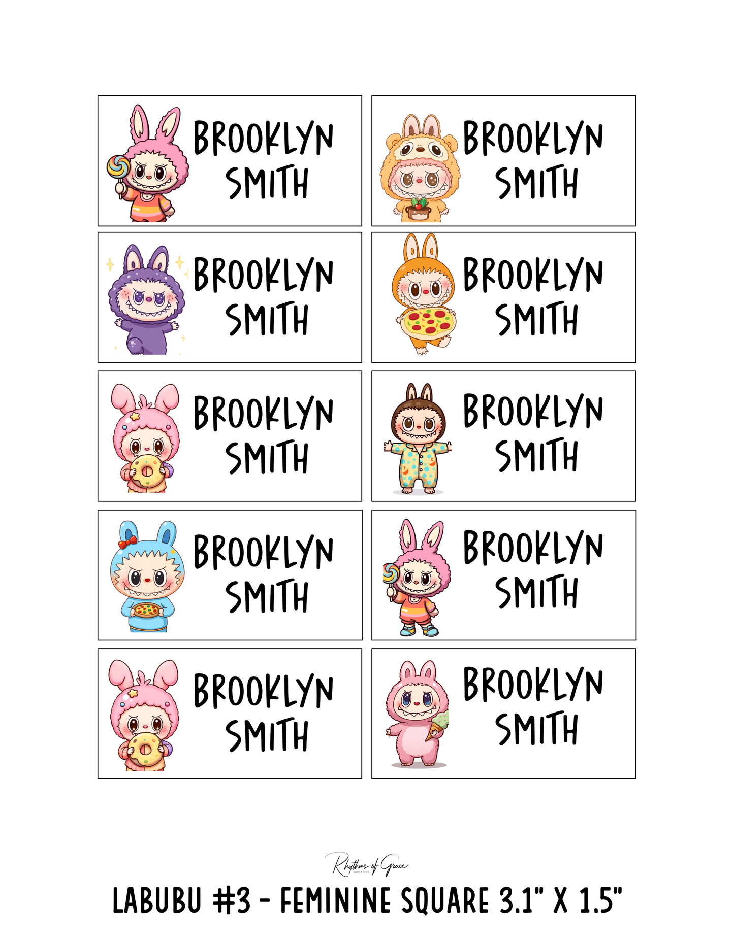 Back to School Personalized Character Labels – Waterproof & Customizable!