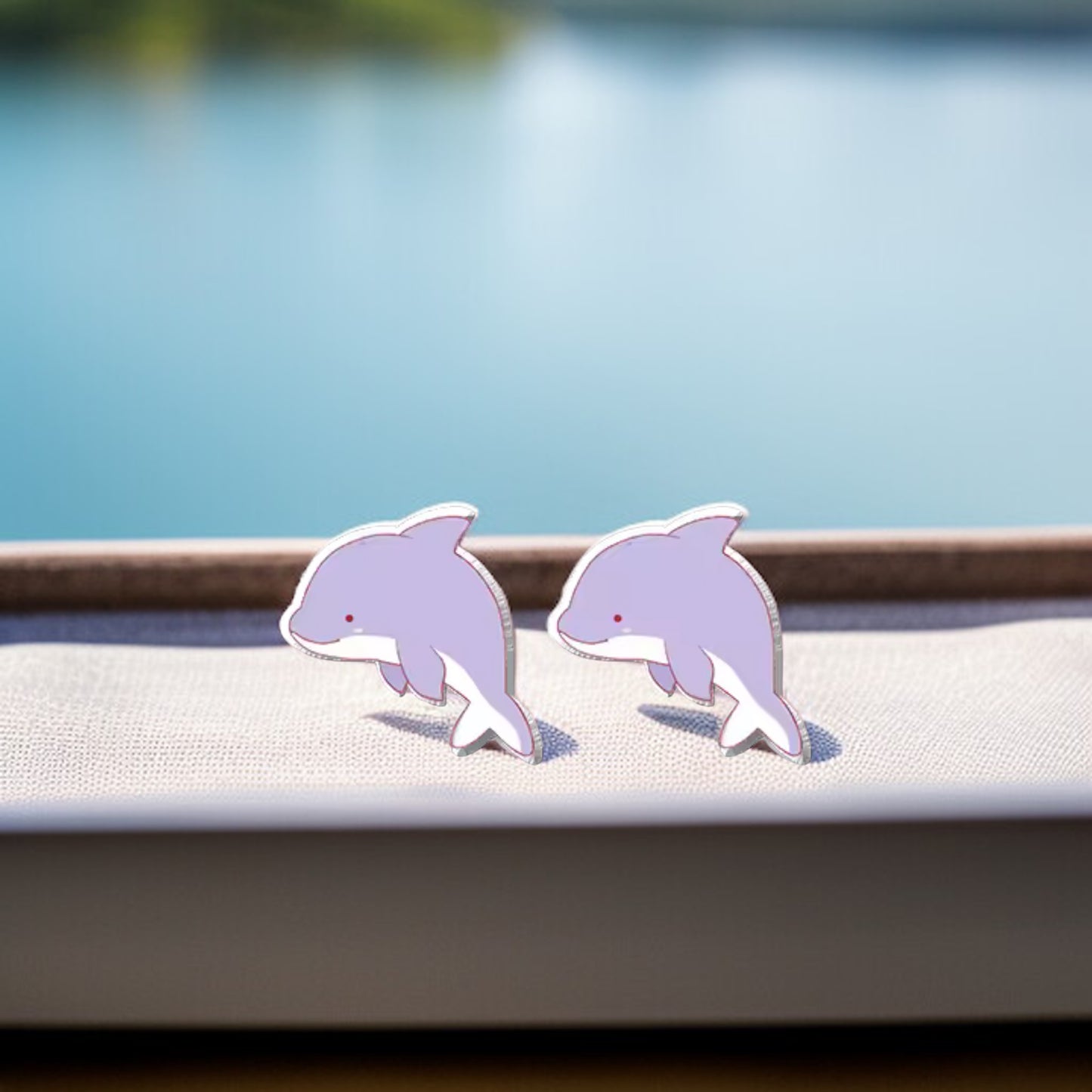 Make a Splash with Purple Dolphin Stud Earrings!