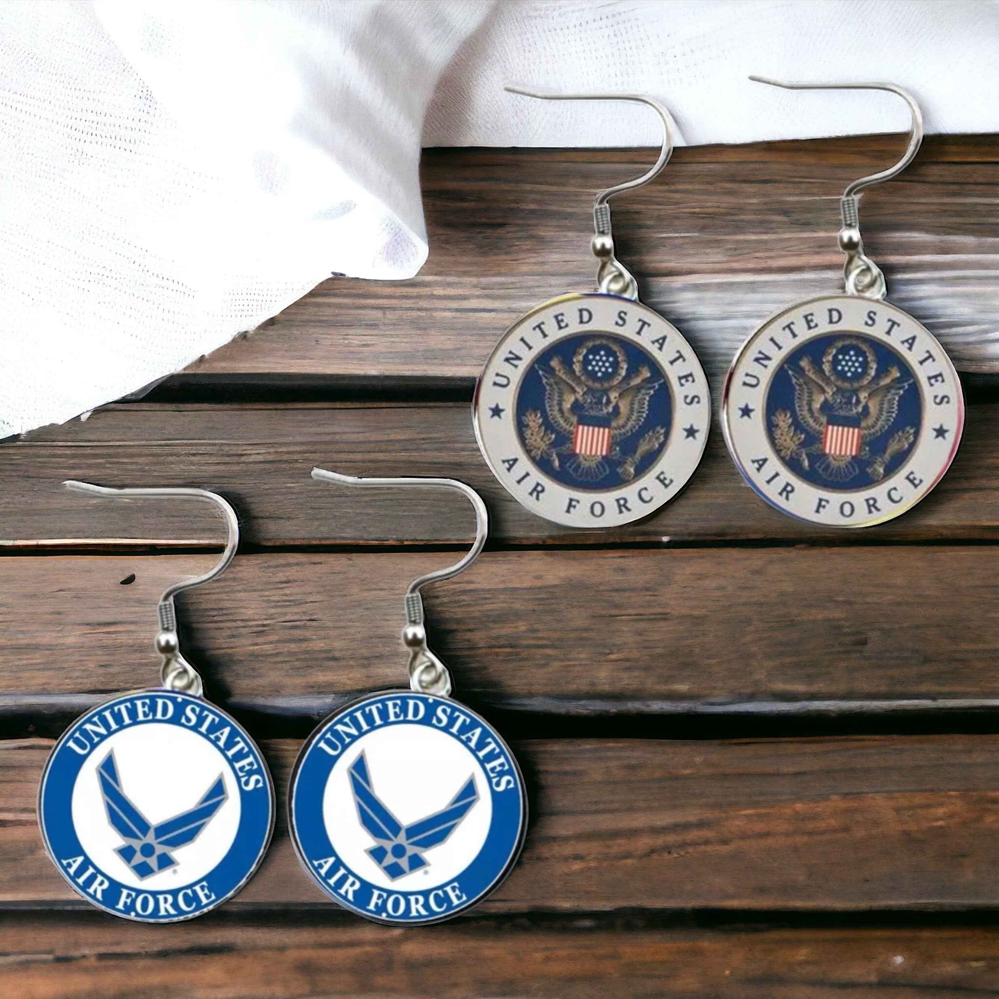Military Mom Marvels: Air Force Cabochon Dangle Earrings!