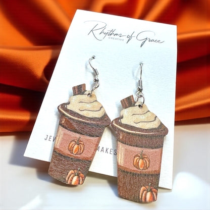Pumpkin Spice & Everything Nice Earrings 🎃☕ - Rhythms of Grace Creative