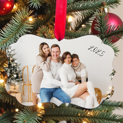 Personalized Family Photo Ornament – Custom Holiday Keepsake