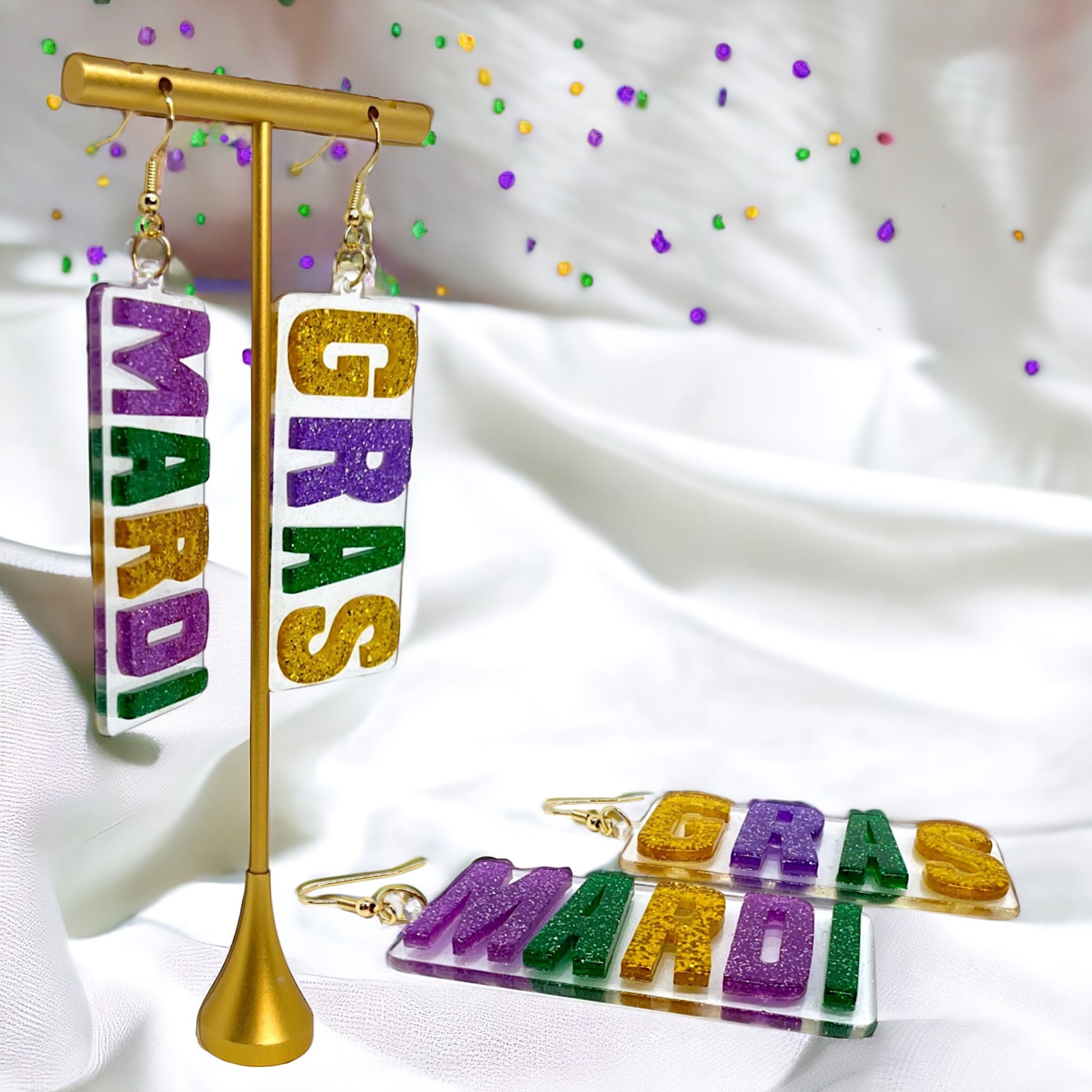 Let the Good Times Roll: Mardi Gras Earrings Extravaganza! 🎭✨ - Rhythms of Grace Creative