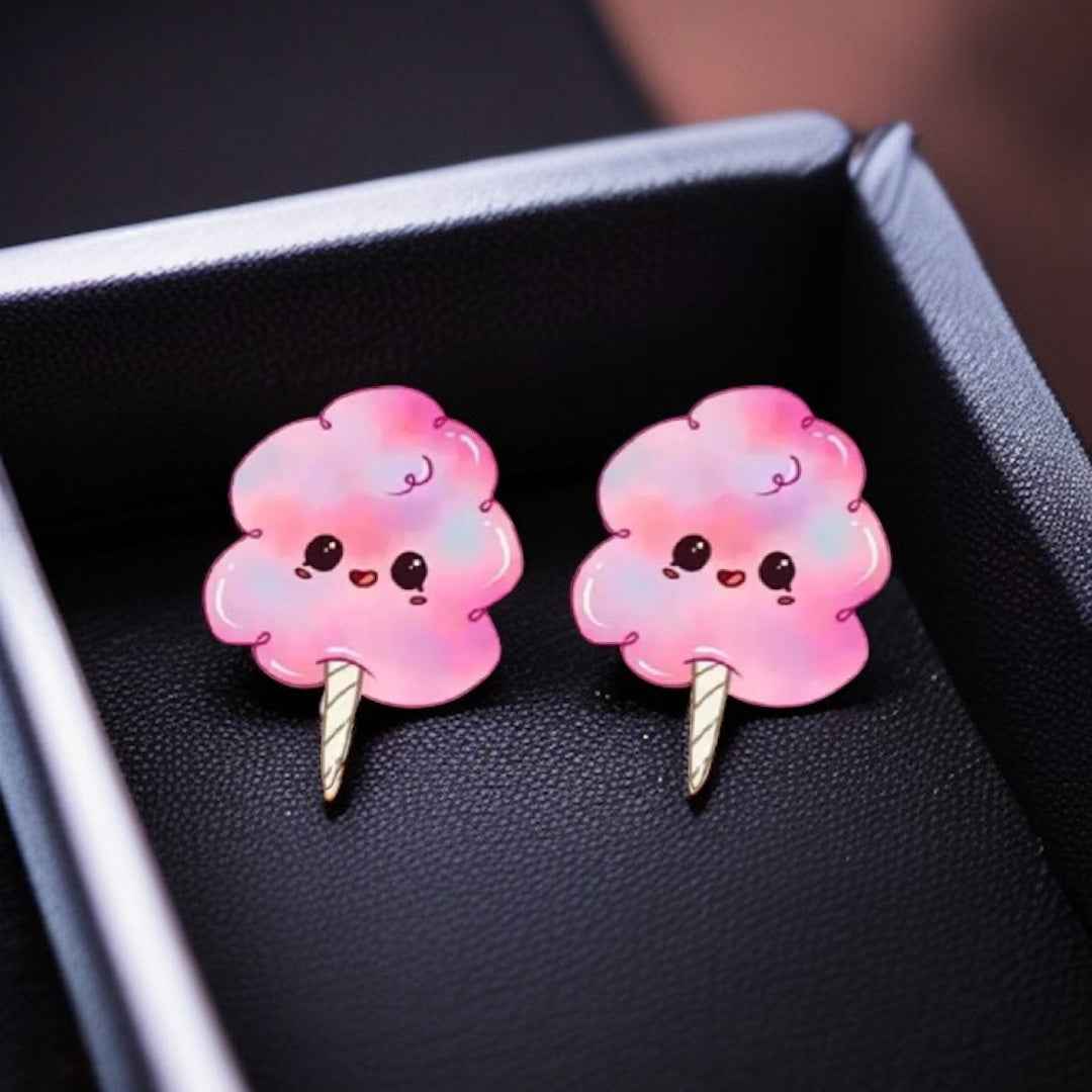 Sweeten Your Style: Adorable Cotton Candy Stud Earrings!