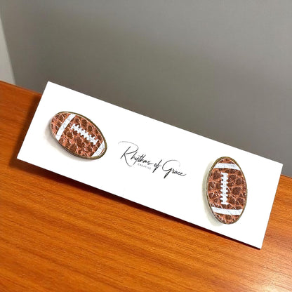 Touchdown Fashion: Adorable Football Stud Earrings