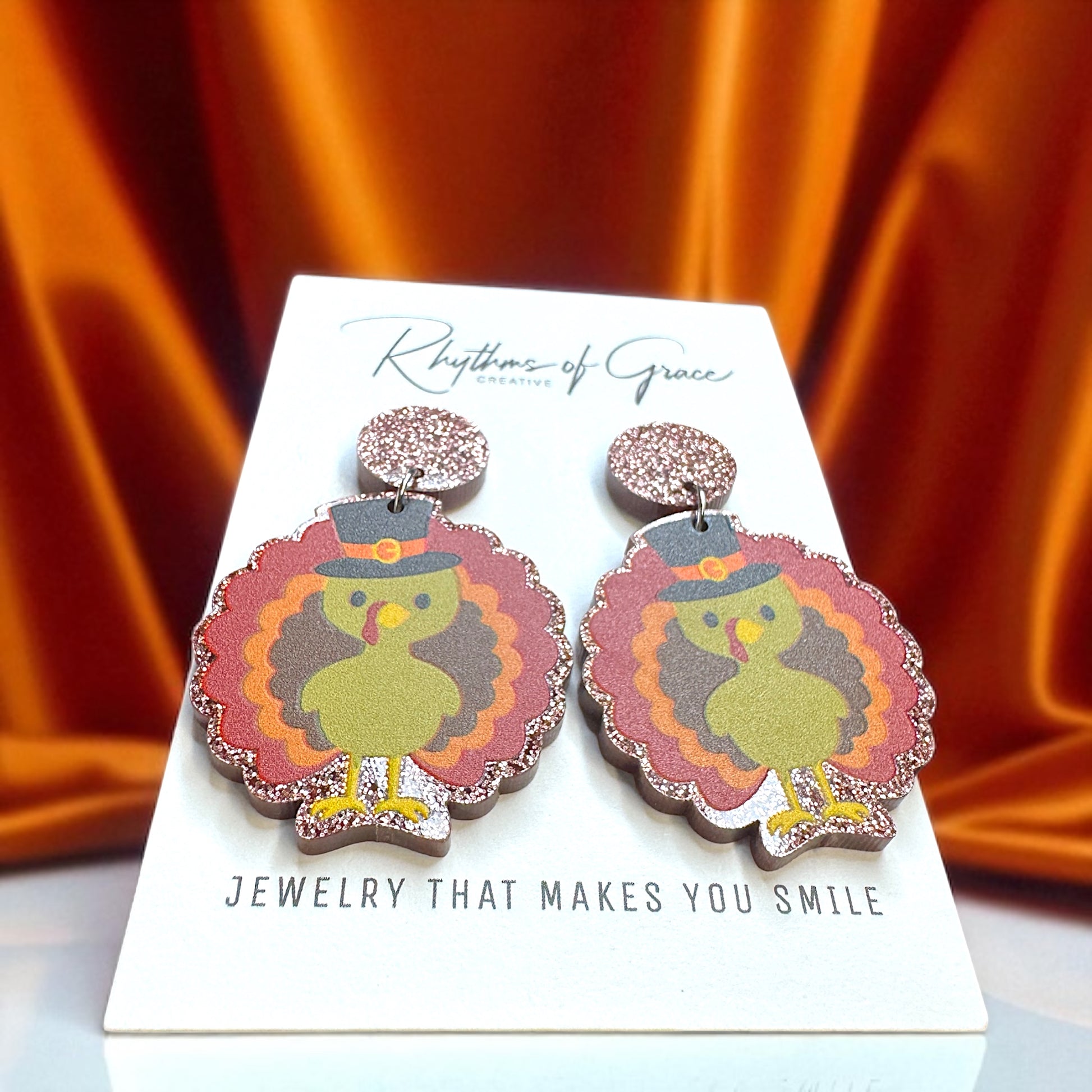 Feast Mode: ON – Glittery Turkey Earrings for Thanksgiving Fun - Rhythms of Grace Creative