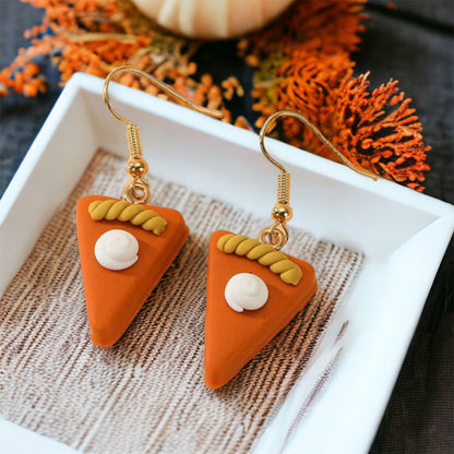 Pumpkin Pie Earrings - Thanksgiving Earrings, Thanksgiving Accessories, Turkey Trot, Thanksgiving Turkey Earrings - Rhythms of Grace Creative