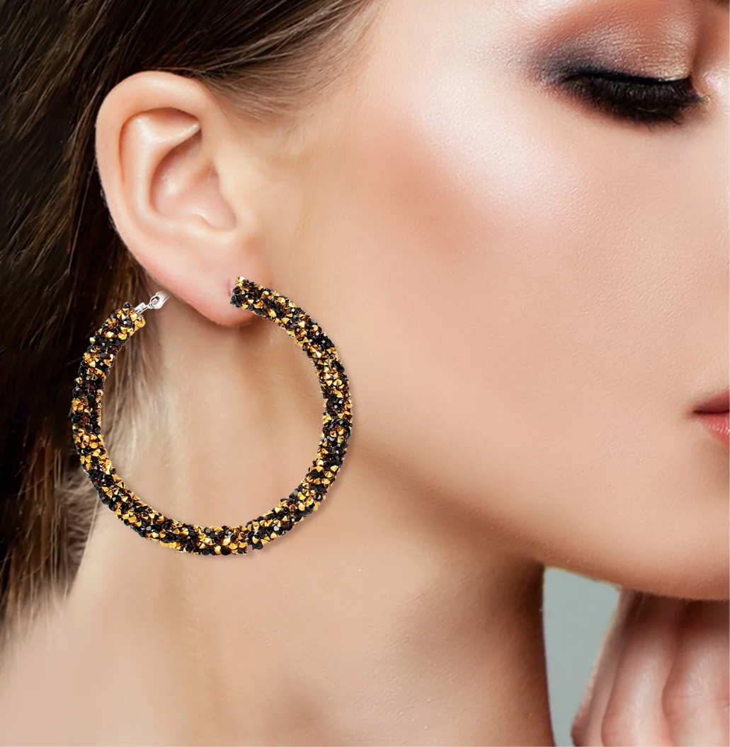 Shimmering Elegance: Multicolor Glitter Hoops
