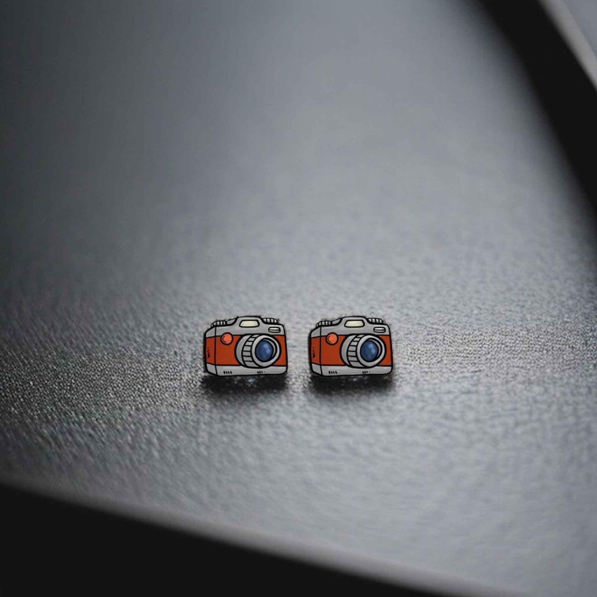 Snap Stylish: Camera Stud Earrings for Every Shutterbug!