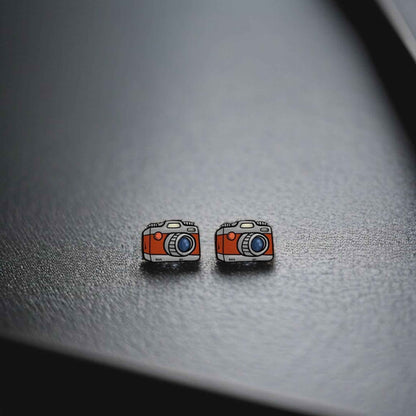Snap Stylish: Camera Stud Earrings for Every Shutterbug!