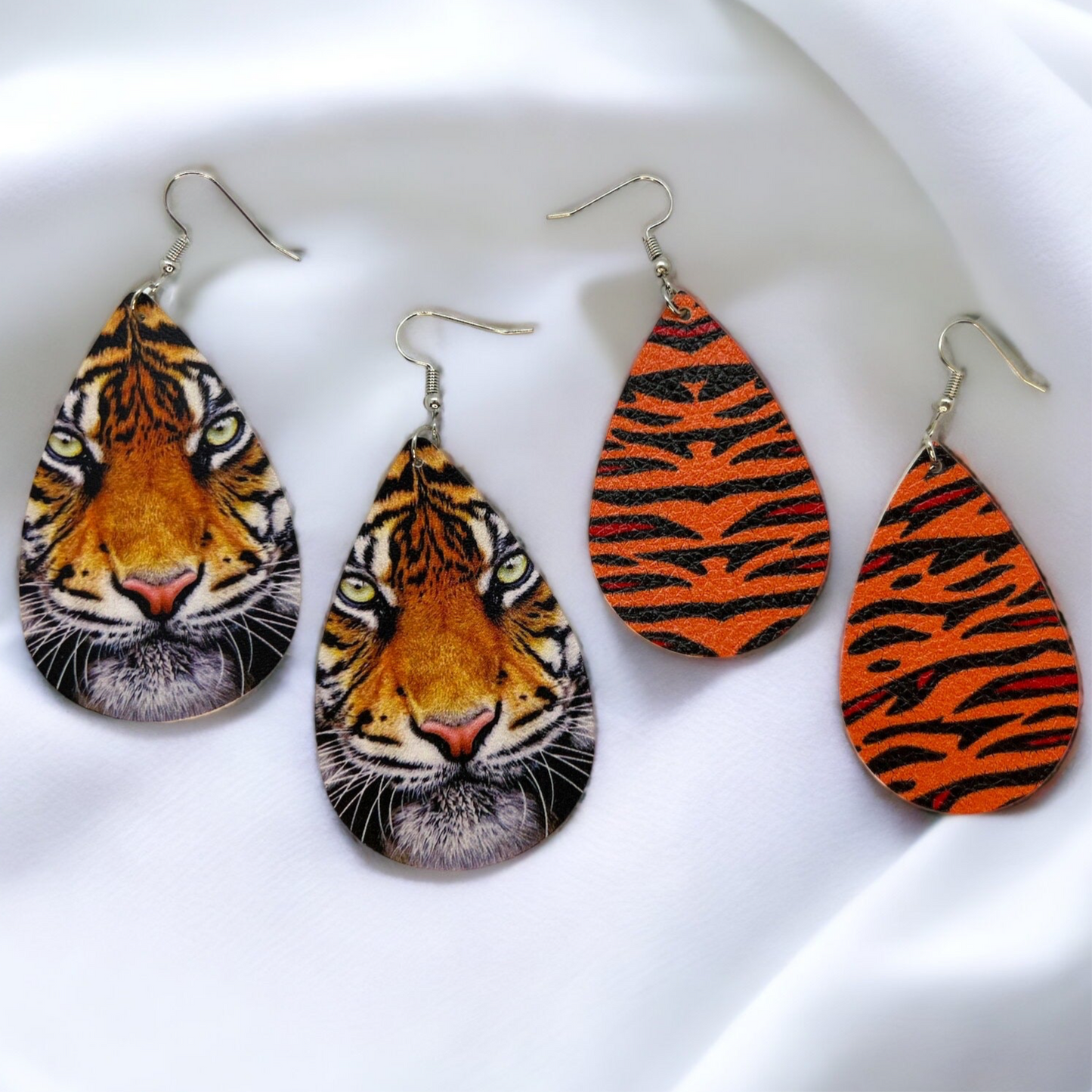 Roar with Style: Tiger Teardrop Dangle Earrings - Rhythms of Grace Creative