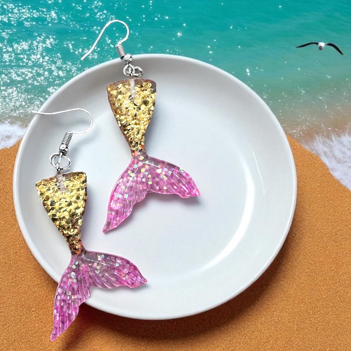 Mermaid Tail Magic – Glittery Earrings in 3 Splashy Colors! ✨