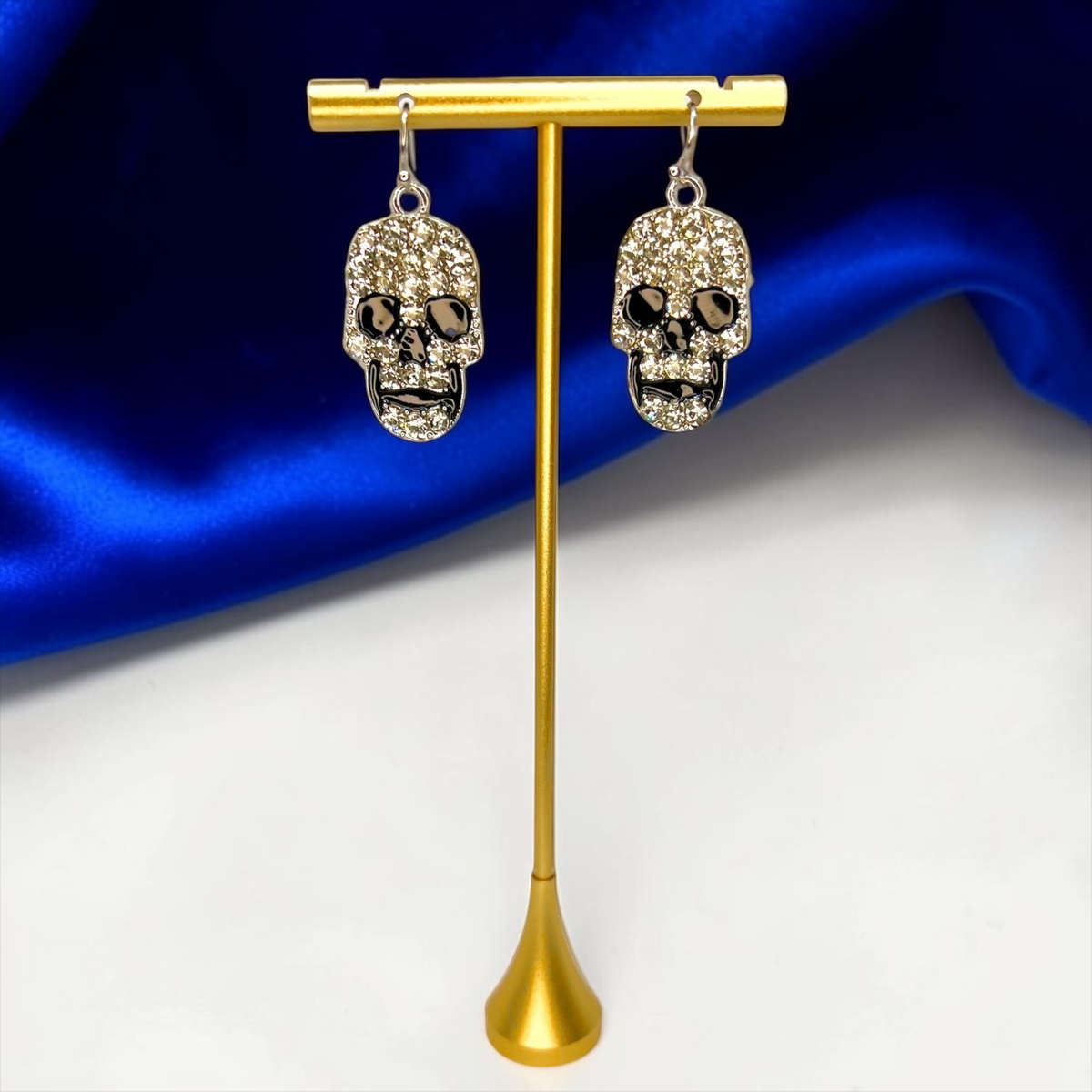 Rhinestone Skull Earrings - Halloween Jewelry, Halloween Accessories, Trick or Treat, Halloween Costume