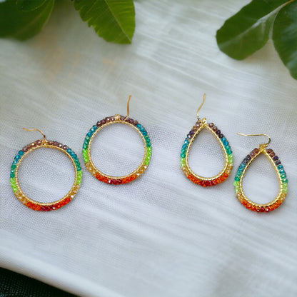 Vibrant Rainbow Crystal Earrings - Sparkle Every Day!