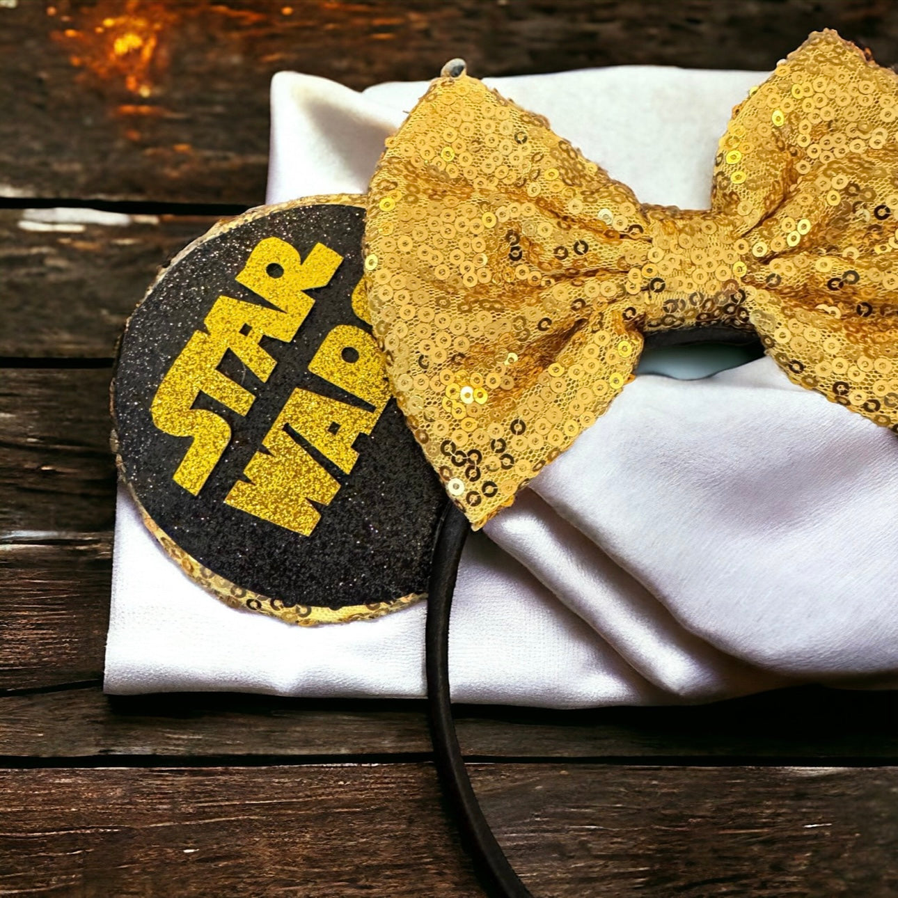 Star Wars Inspired Sequin Mouse Ears Headband, Darth Vader, Stormtrooper, NEW