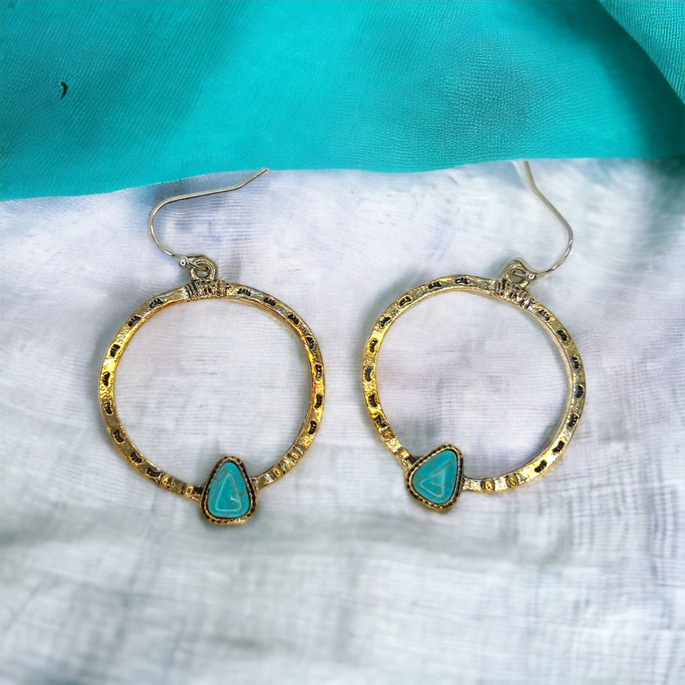 Western Earrings - Silver Earrings, Handmade Earrings, Turquoise Earrings, Motivational Gift - Rhythms of Grace Creative